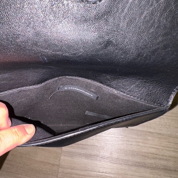 Black leather Clutch with Bow Detail by Anthropology - Picture 5 of 7